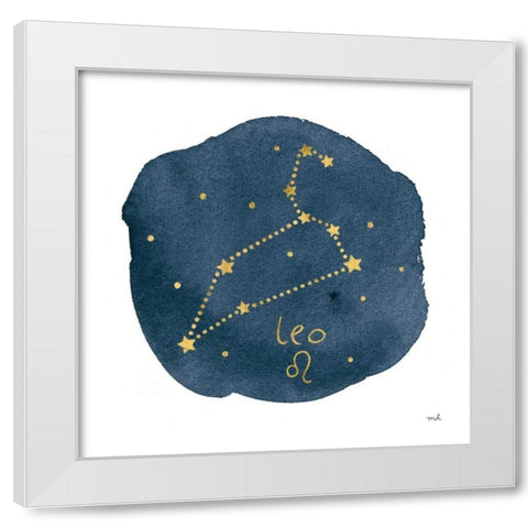 Horoscope Leo White Modern Wood Framed Art Print by Hershey, Moira