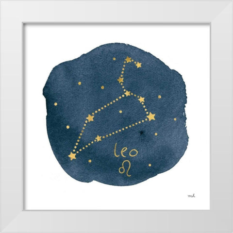 Horoscope Leo White Modern Wood Framed Art Print by Hershey, Moira