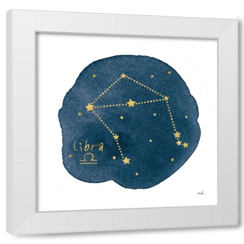 Horoscope Libra White Modern Wood Framed Art Print by Hershey, Moira