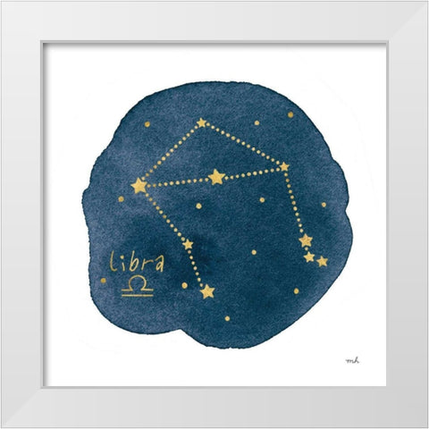 Horoscope Libra White Modern Wood Framed Art Print by Hershey, Moira
