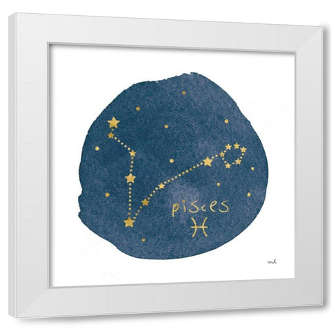 Horoscope Pisces White Modern Wood Framed Art Print by Hershey, Moira