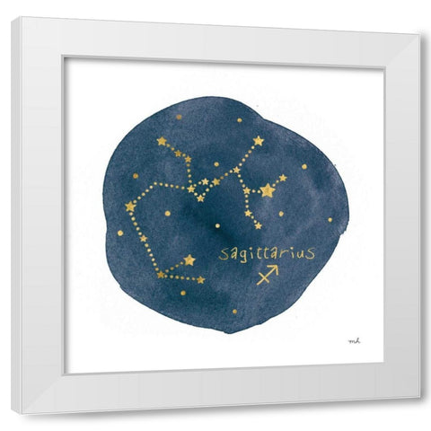 Horoscope Sagittarius White Modern Wood Framed Art Print by Hershey, Moira