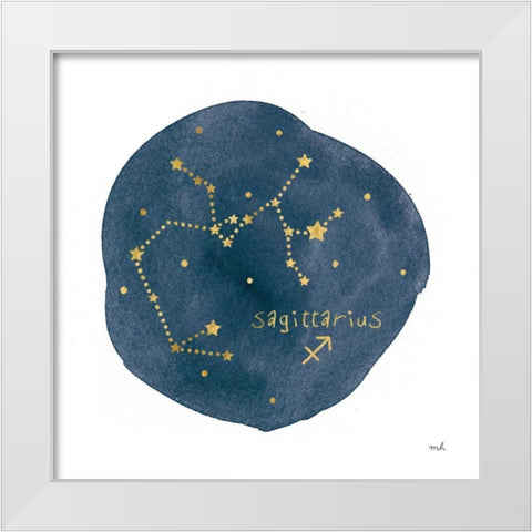 Horoscope Sagittarius White Modern Wood Framed Art Print by Hershey, Moira