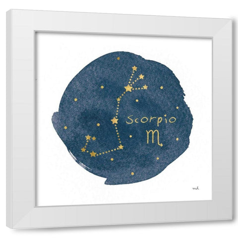 Horoscope Scorpio White Modern Wood Framed Art Print by Hershey, Moira