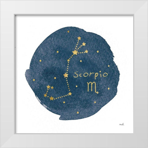 Horoscope Scorpio White Modern Wood Framed Art Print by Hershey, Moira