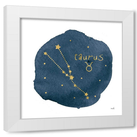 Horoscope Taurus White Modern Wood Framed Art Print by Hershey, Moira