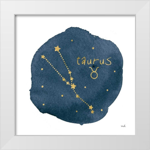 Horoscope Taurus White Modern Wood Framed Art Print by Hershey, Moira