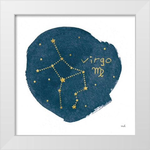 Horoscope Virgo White Modern Wood Framed Art Print by Hershey, Moira