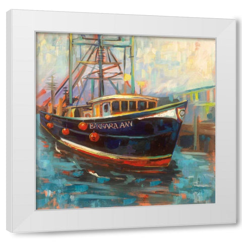 Barbara Ann White Modern Wood Framed Art Print by Vertentes, Jeanette