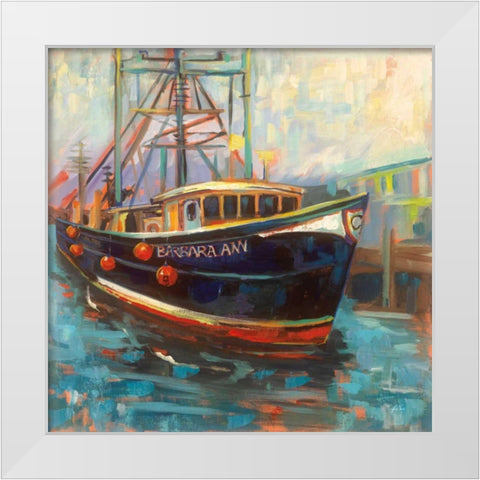 Barbara Ann White Modern Wood Framed Art Print by Vertentes, Jeanette