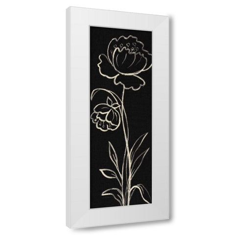 Black Floral II Crop White Modern Wood Framed Art Print by Vassileva, Silvia