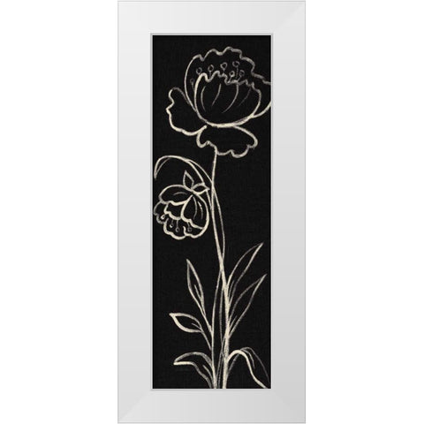 Black Floral II Crop White Modern Wood Framed Art Print by Vassileva, Silvia