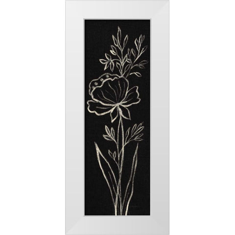 Black Floral III Crop White Modern Wood Framed Art Print by Vassileva, Silvia