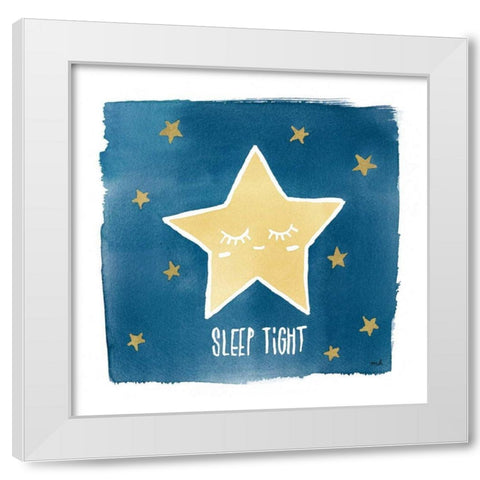 Night Sky Sleep Tight White Modern Wood Framed Art Print by Hershey, Moira