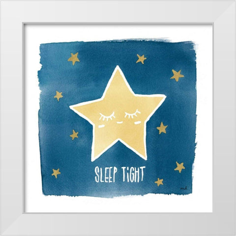 Night Sky Sleep Tight White Modern Wood Framed Art Print by Hershey, Moira