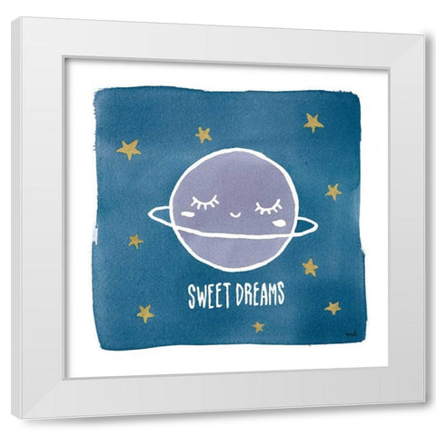 Night Sky Sweet Dreams White Modern Wood Framed Art Print by Hershey, Moira