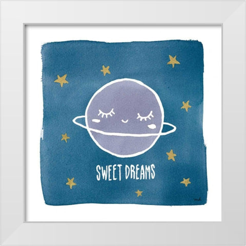 Night Sky Sweet Dreams White Modern Wood Framed Art Print by Hershey, Moira
