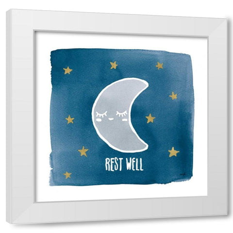 Night Sky Rest Well White Modern Wood Framed Art Print by Hershey, Moira