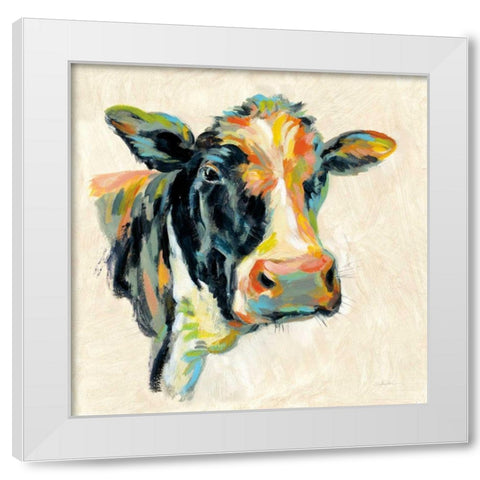 Expressionistic Cow I White Modern Wood Framed Art Print by Vassileva, Silvia