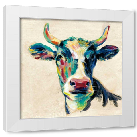 Expressionistic Cow II White Modern Wood Framed Art Print by Vassileva, Silvia