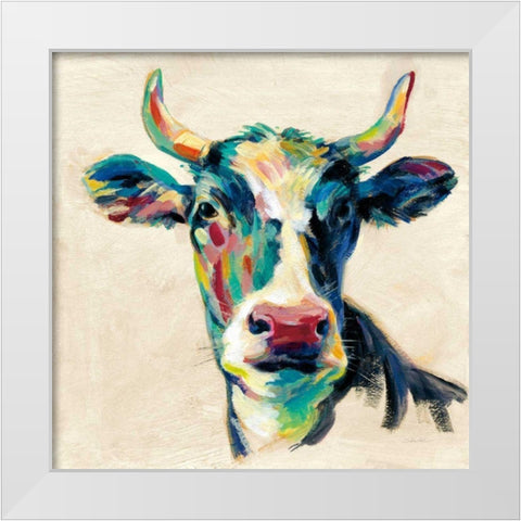 Expressionistic Cow II White Modern Wood Framed Art Print by Vassileva, Silvia