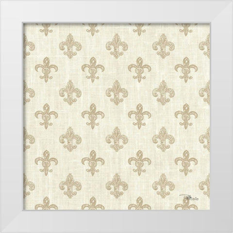 Paris Farmhouse Pattern IIIB White Modern Wood Framed Art Print by Pela Studio