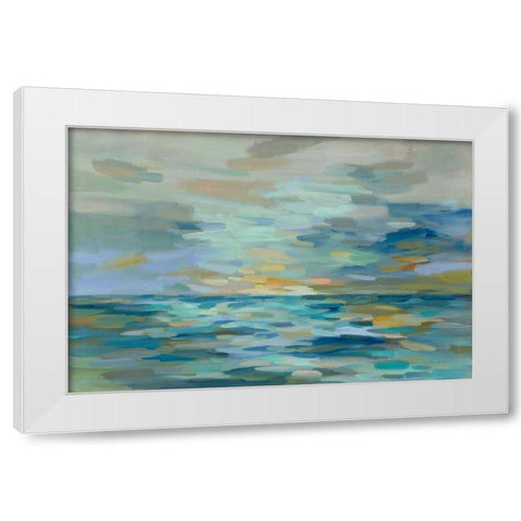 Pastel Blue Sea White Modern Wood Framed Art Print by Vassileva, Silvia