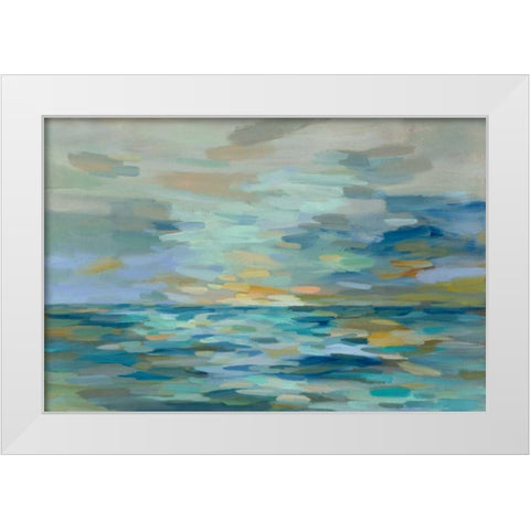Pastel Blue Sea White Modern Wood Framed Art Print by Vassileva, Silvia