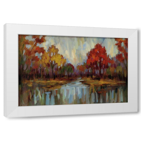 Fall Aquarelle White Modern Wood Framed Art Print by Vassileva, Silvia