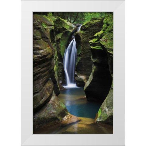 Corkscrew Falls Ohio White Modern Wood Framed Art Print by Majchrowicz, Alan