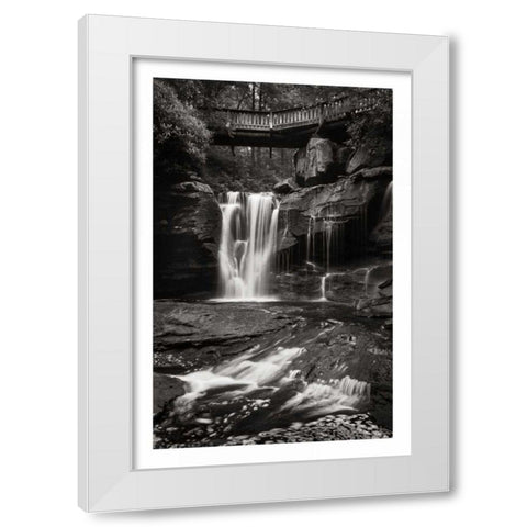 Elakala Falls West I BW White Modern Wood Framed Art Print by Majchrowicz, Alan