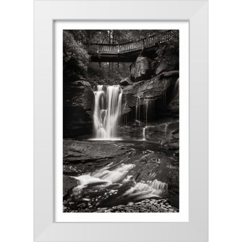 Elakala Falls West I BW White Modern Wood Framed Art Print by Majchrowicz, Alan