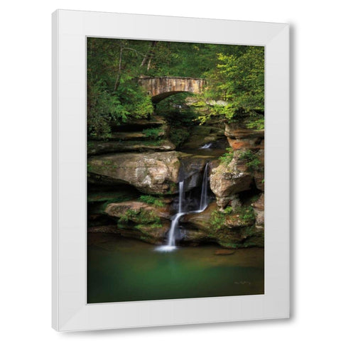 Upper Falls Old Mans Cave White Modern Wood Framed Art Print by Majchrowicz, Alan