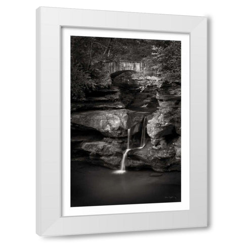 Upper Falls Old Mans Cave BW White Modern Wood Framed Art Print by Majchrowicz, Alan