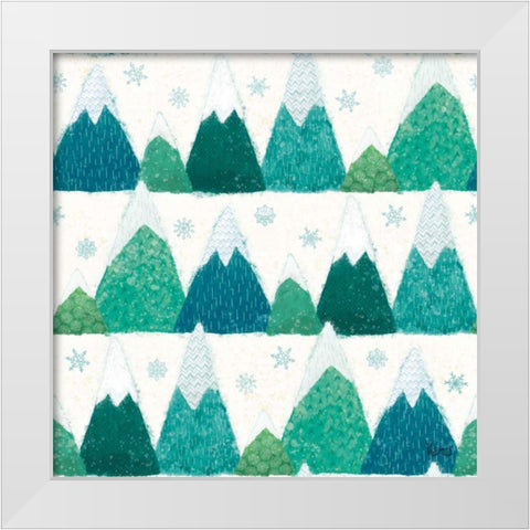 Festive Forest Pattern IIA White Modern Wood Framed Art Print by Charron, Veronique