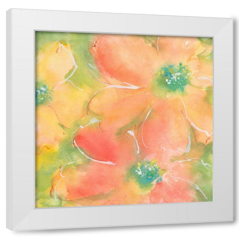 Summer Cosmos II White Modern Wood Framed Art Print by Paschke, Chris