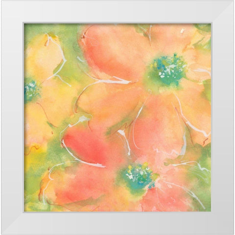 Summer Cosmos II White Modern Wood Framed Art Print by Paschke, Chris
