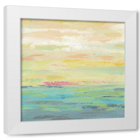 Pink Clouds I White Modern Wood Framed Art Print by Vassileva, Silvia