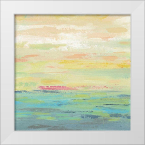 Pink Clouds I White Modern Wood Framed Art Print by Vassileva, Silvia