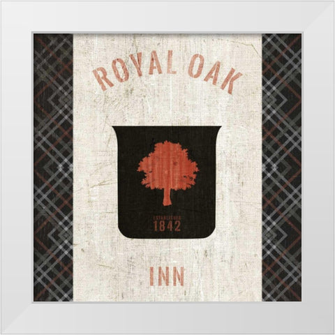 Tartan Lodge Shield II White Modern Wood Framed Art Print by Wild Apple Portfolio