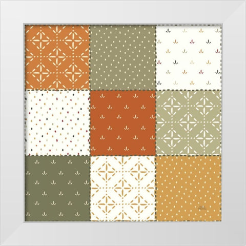 Harvest Village Pattern II White Modern Wood Framed Art Print by Marshall, Laura