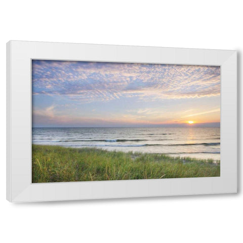 Lake Michigan Sunset II White Modern Wood Framed Art Print by Majchrowicz, Alan