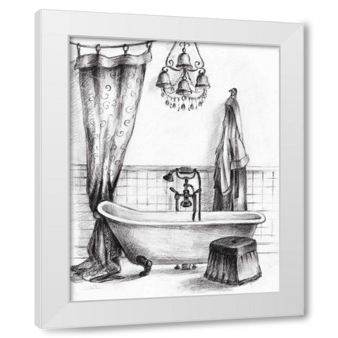 Elegant Bath II BW Crop White Modern Wood Framed Art Print by Vassileva, Silvia