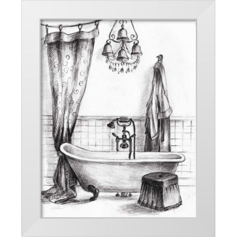 Elegant Bath II BW Crop White Modern Wood Framed Art Print by Vassileva, Silvia