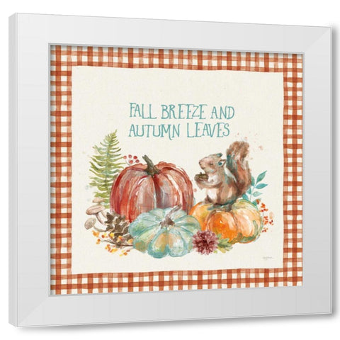 Autumn Friends IV Pattern VA White Modern Wood Framed Art Print by Urban, Mary