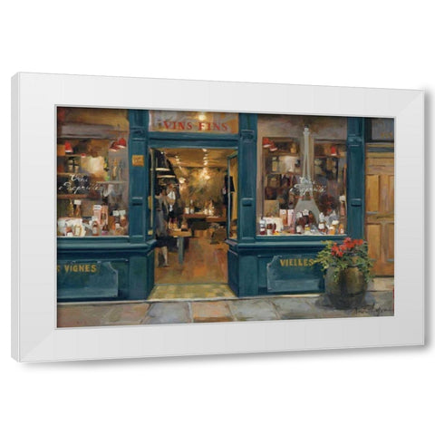 Parisian Wine Shop White Modern Wood Framed Art Print by Hageman, Marilyn