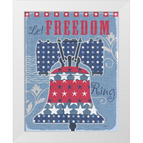 Stars and Stripes Bell Dark White Modern Wood Framed Art Print by Grove, Beth
