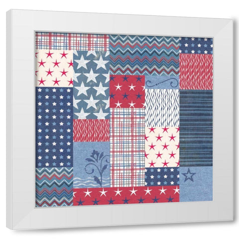 Stars and Stripes Dark Pattern VII White Modern Wood Framed Art Print by Grove, Beth