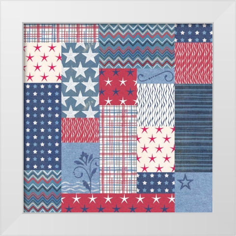 Stars and Stripes Dark Pattern VII White Modern Wood Framed Art Print by Grove, Beth
