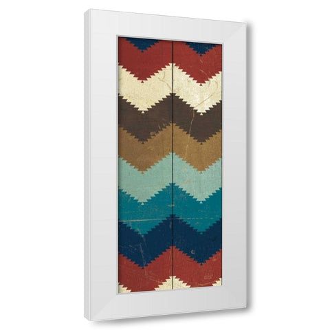 Native Tapestry Panel I White Modern Wood Framed Art Print by Mullan, Michael